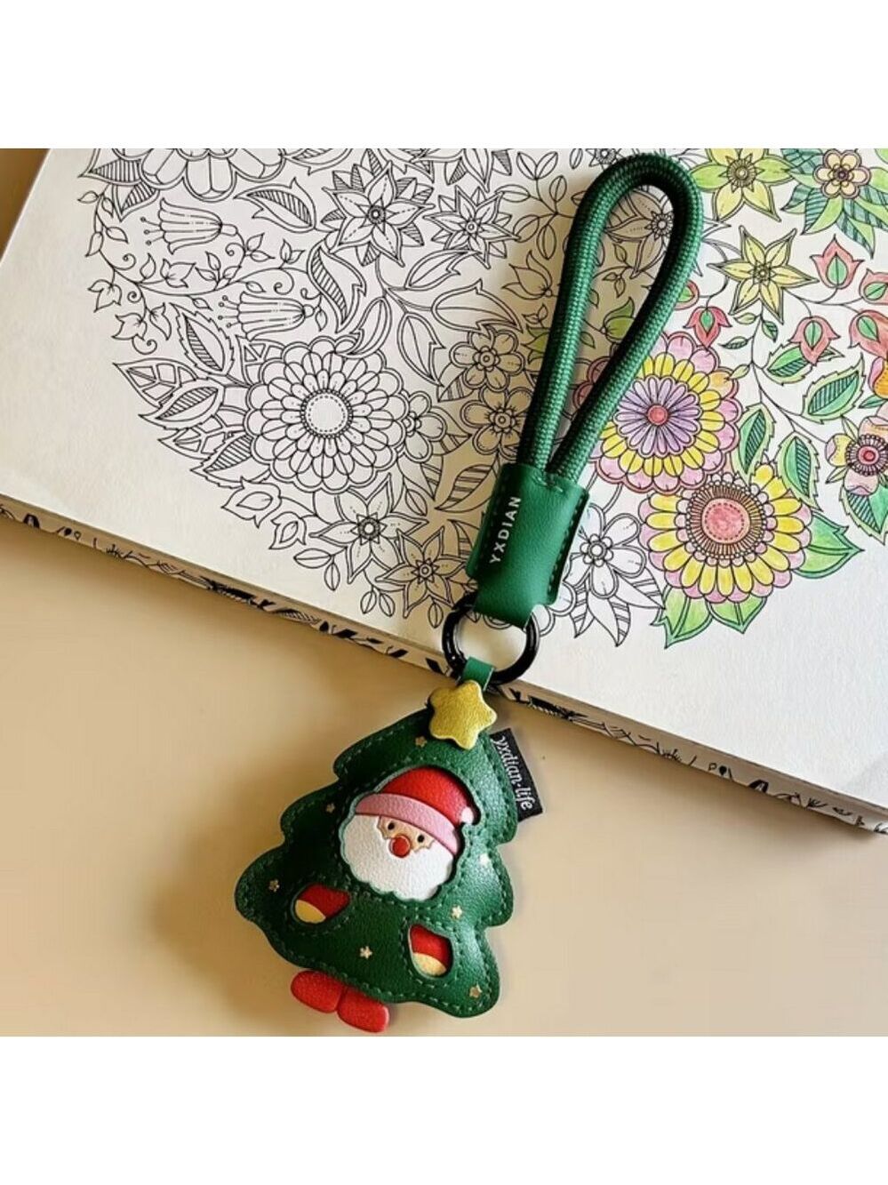 Cute Santa Claus Christmas tree purse charm keychain - Picture 5 of 8